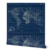 World Map in Navy