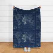 World Map in Navy