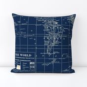 World Map in Navy