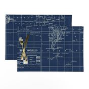 World Map in Navy