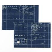 World Map in Navy