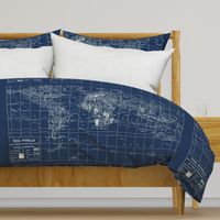 World Map in Navy