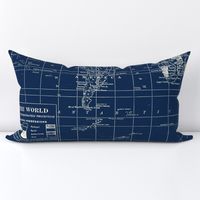 World Map in Navy