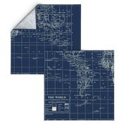 World Map in Navy