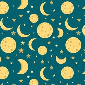 Moon Outer Space Stars