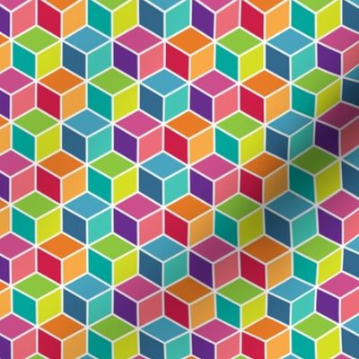 Colorful Modern Geometric 3D Box Pattern
