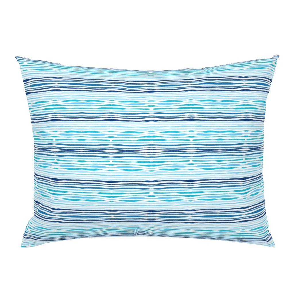 Water Waves Blue Brushstroke Wave Like Stripes