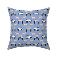 yellow lab afabric cute dog  design - periwinkle