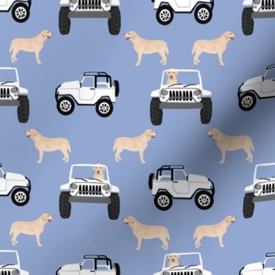 yellow lab afabric cute dog  design - periwinkle