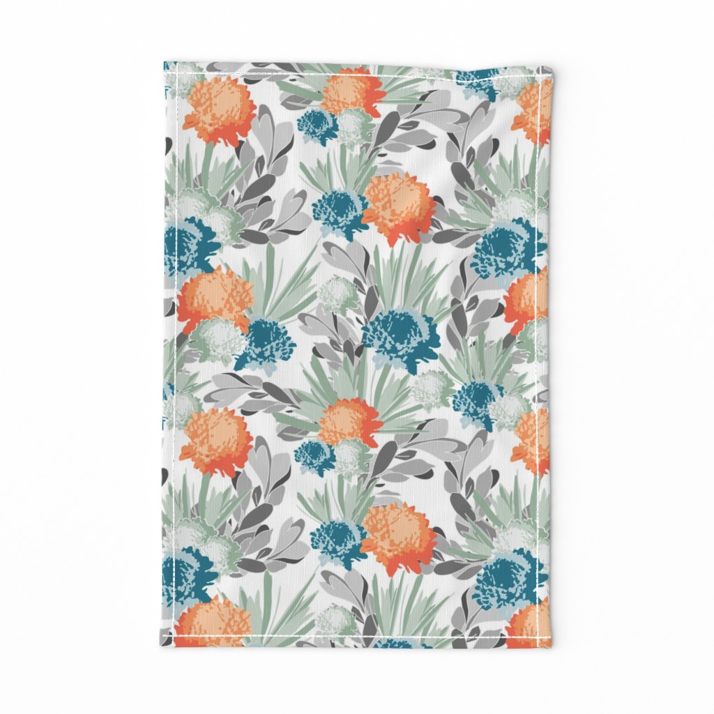 Davina Orange & Blue Mum Floral