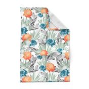 Davina Orange & Blue Mum Floral