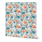 Davina Orange & Blue Mum Floral