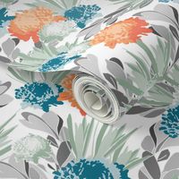 Davina Orange & Blue Mum Floral