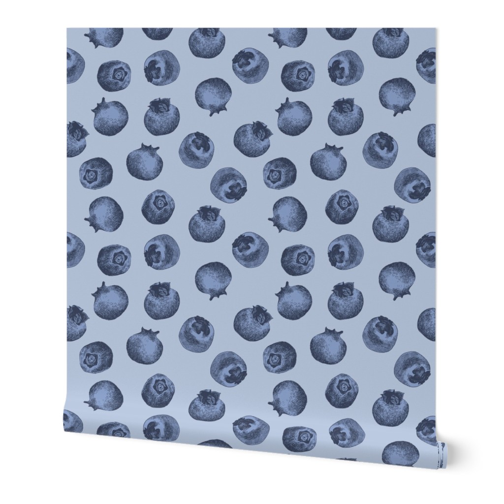 Summer Blueberries Fruit Cute Handdrawn Blue berry Pattern