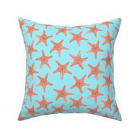 Starfish Watercolor Orange Starfish Summer Beach Coastal Water Color