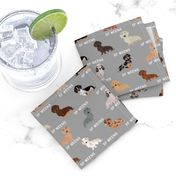 custom doxie fabric - grey