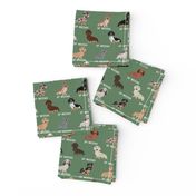 custom doxie fabric - green