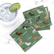 custom doxie fabric - green