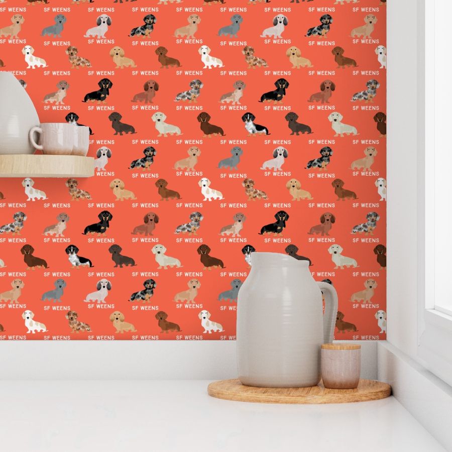 custom doxie fabric - orange