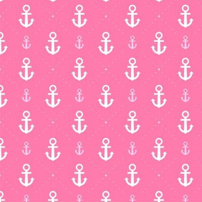 Anchor Pink and White Nautical Anchors and Poka Dots