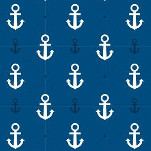 Anchor Blue and White Nautical Anchors and Poka Dots