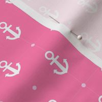 Anchor Pink and White Nautical Anchors and Poka Dots