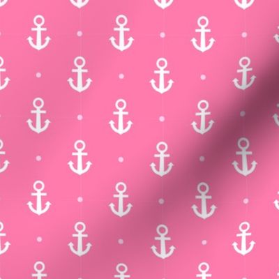 Anchor Pink and White Nautical Anchors and Poka Dots