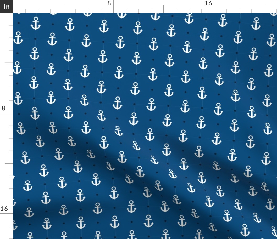 Anchor Blue and White Nautical Anchors and Poka Dots