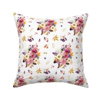 6" Fall Friends Basic Florals - White