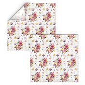 6" Fall Friends Basic Florals - White