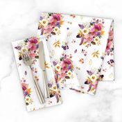 6" Fall Friends Basic Florals - White