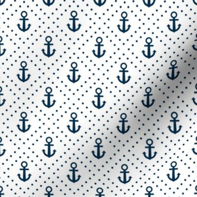 Anchors Blue Nautical Anchors and Poka Dots