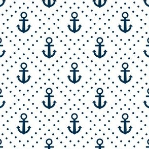 Anchors Blue Nautical Anchors and Poka Dots