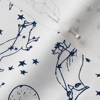 constellations //navy and white night stars bright dream animals kids nursery print