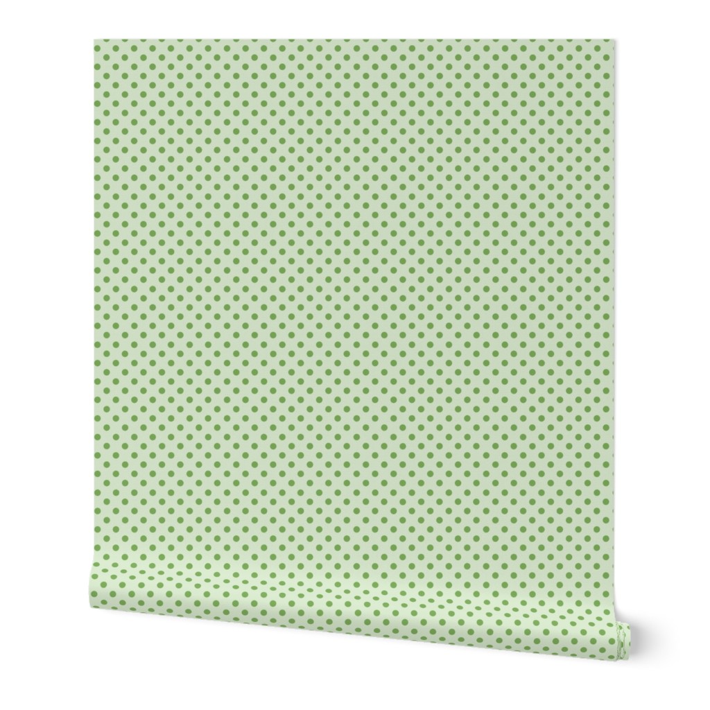 Moss green polka dots