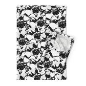 Anemone Floral Black White Repeat Design