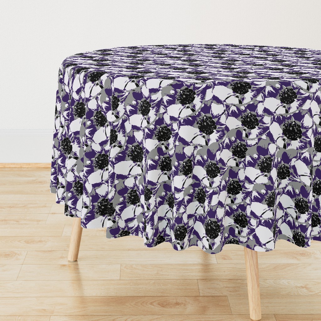 Anemone Multi Purple & Gray  Flower Design