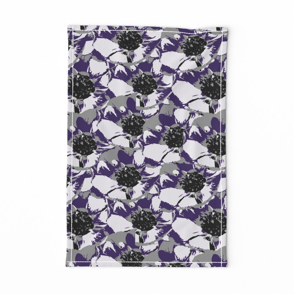 Anemone Multi Purple & Gray  Flower Design