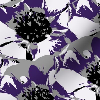 Anemone Multi Purple & Gray  Flower Design