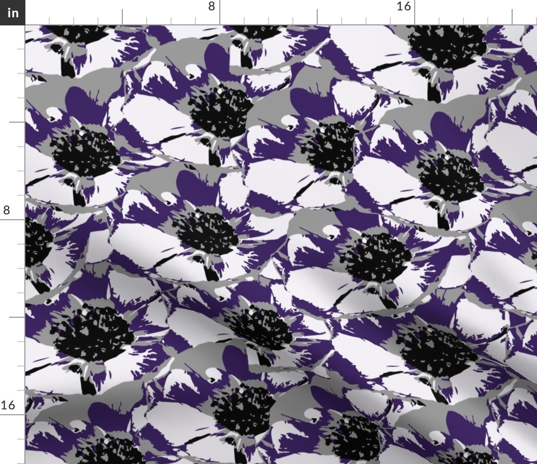 Anemone Multi Purple & Gray  Flower Design