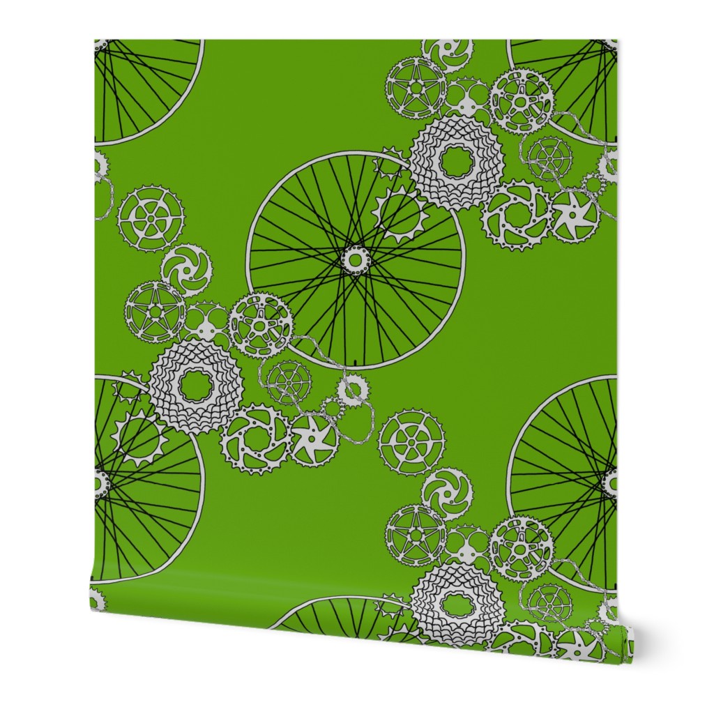 Beautiful bicycle parts - 42inch yard - apple leaf green - 63A40D