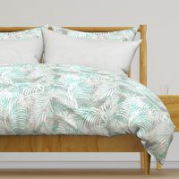 Batik Palms White on Taupe 18in