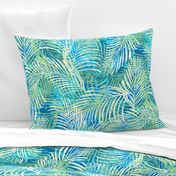 Batik Palms Green on Teal 200L