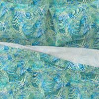 Batik Palms Green on Teal 200L