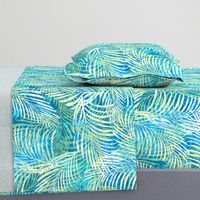 Batik Palms Green on Teal 200L