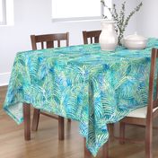 Batik Palms Green on Teal 200L