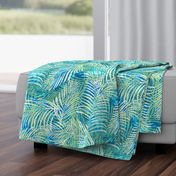 Batik Palms Green on Teal 200L