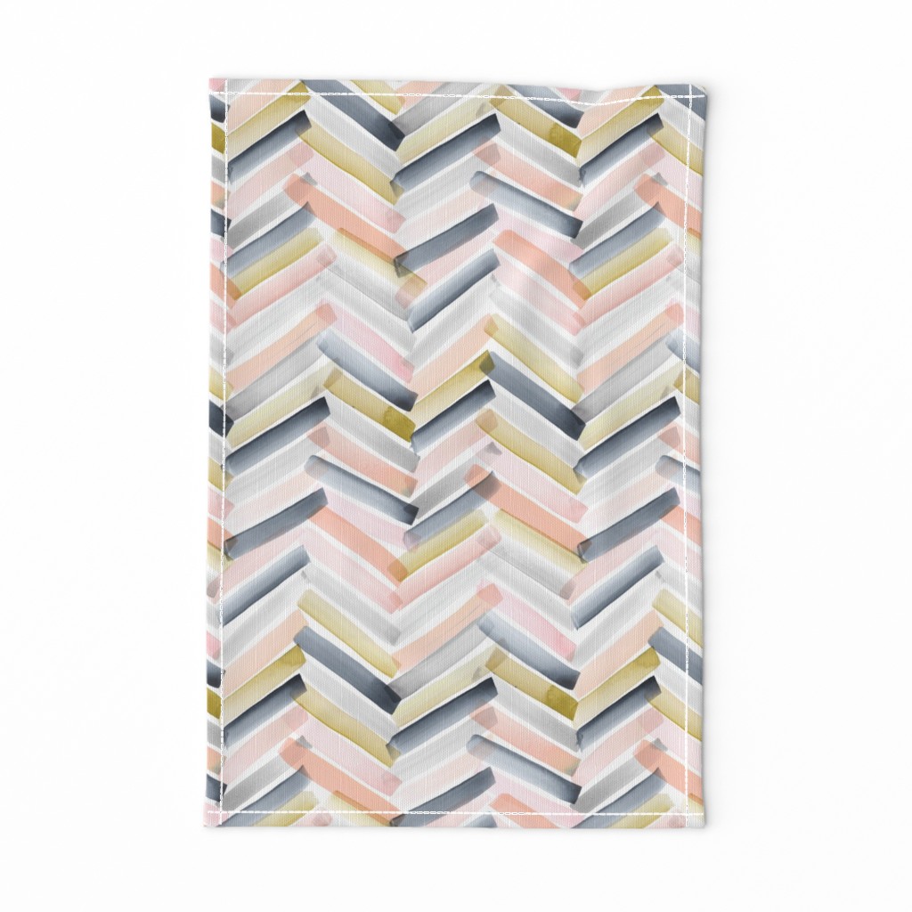 Chevron Blush Navy