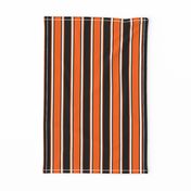 Orange, Black, and White Vertical Thin and Thick Stripes