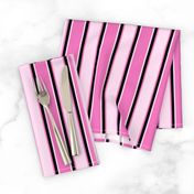 Dark Pink, Light Pink, and Black Vertical Thin and Thick Stripes